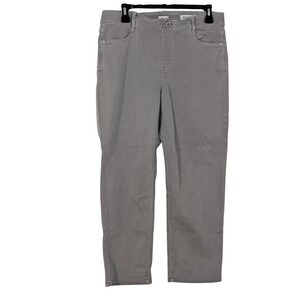 J.Jill Denim Gray High-Rise Cropped Pants Womens Size 10 Stretch Cotton Blend